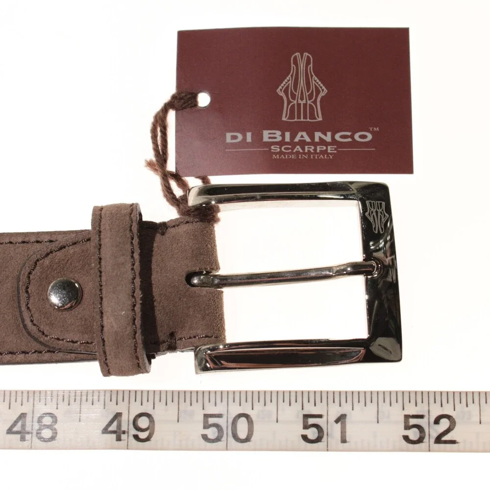 Di Bianco NWT Cut to Size Dress Belt In Solid Brown Suede Leather One Size